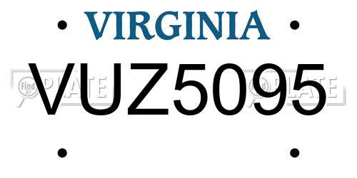 VUZ5095 Virginia License Plate