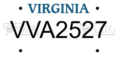 VVA2527 Virginia License Plate