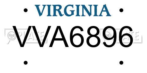 VVA6896 Virginia License Plate