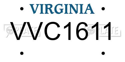 VVC1611 Virginia License Plate