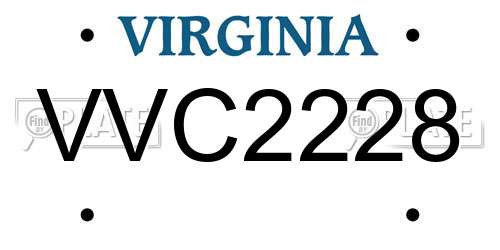 VVC2228 Virginia License Plate