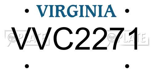 VVC2271 Virginia License Plate