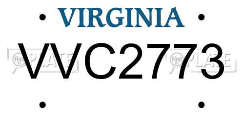 VVC2773 Virginia License Plate