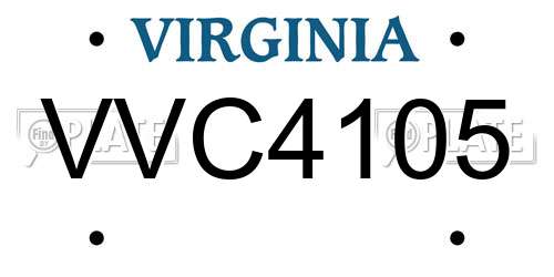 VVC4105 Virginia License Plate
