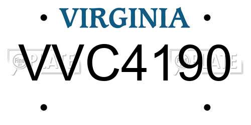 VVC4190 Virginia License Plate