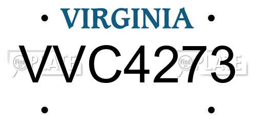 VVC4273 Virginia License Plate