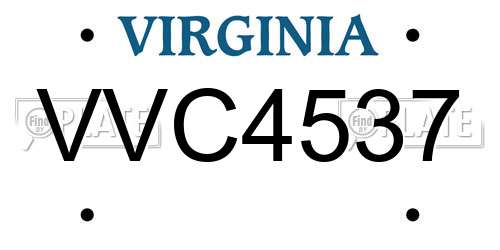 VVC4537 Virginia License Plate