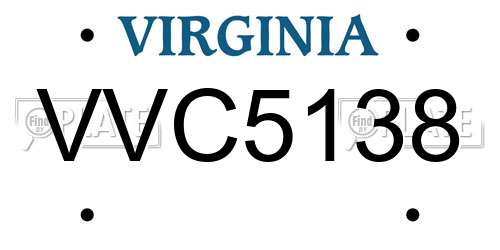 VVC5138 Virginia License Plate