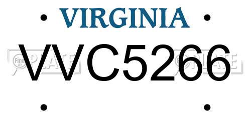 VVC5266 Virginia License Plate