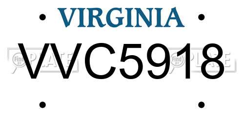 VVC5918 Virginia License Plate