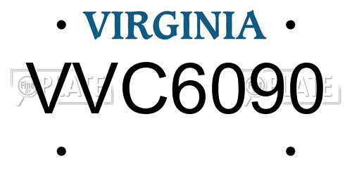 VVC6090 Virginia License Plate
