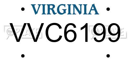 VVC6199 Virginia License Plate