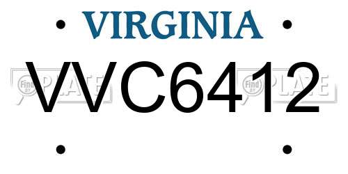 VVC6412 Virginia License Plate
