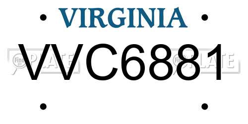 VVC6881 Virginia License Plate