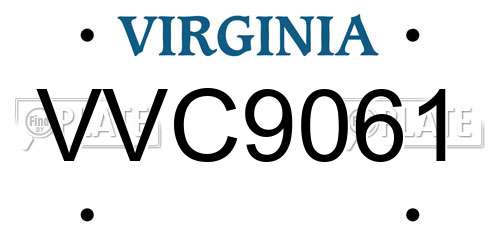 VVC9061 Virginia License Plate