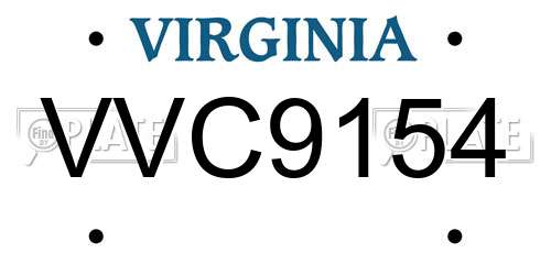 VVC9154 Virginia License Plate