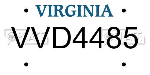 VVD4485 Virginia License Plate