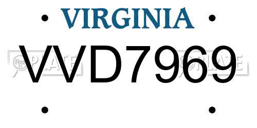 VVD7969 Virginia License Plate