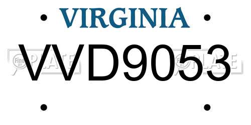VVD9053 Virginia License Plate