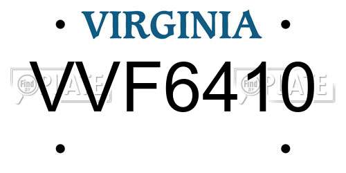 VVF6410 Virginia License Plate