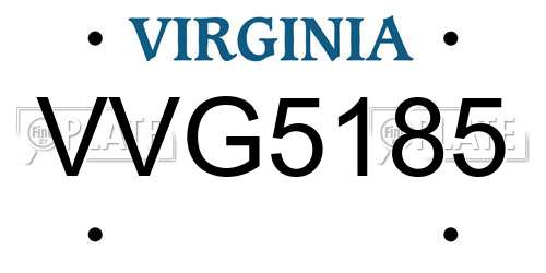 VVG5185 Virginia License Plate