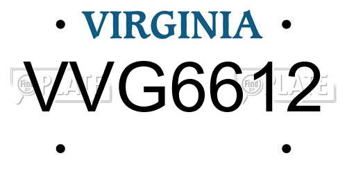VVG6612 Virginia License Plate