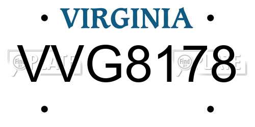 VVG8178 Virginia License Plate