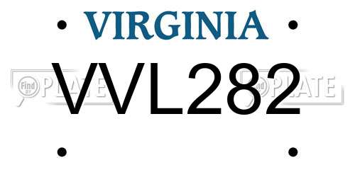 VVL282 Virginia License Plate