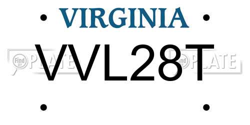 VVL28T Virginia License Plate