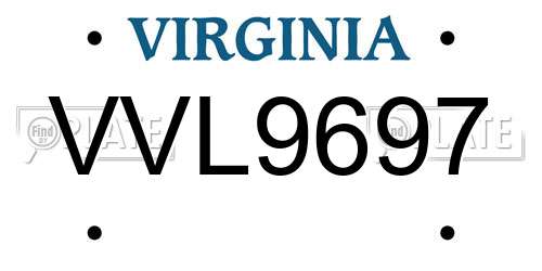 VVL9697 Virginia License Plate