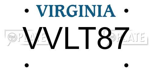 VVLT87 Virginia License Plate