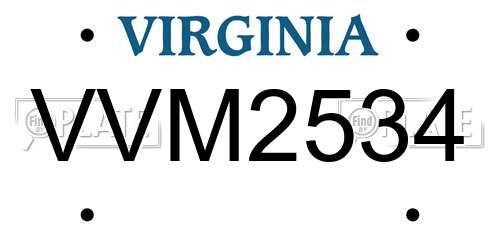 VVM2534 Virginia License Plate