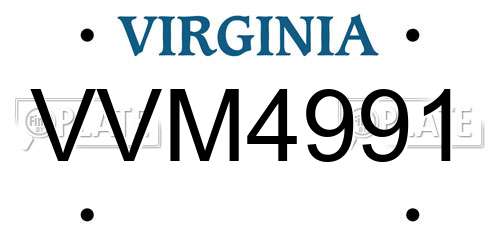 VVM4991 Virginia License Plate