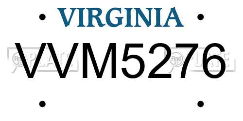 VVM5276 Virginia License Plate