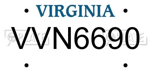 VVN6690 Virginia License Plate