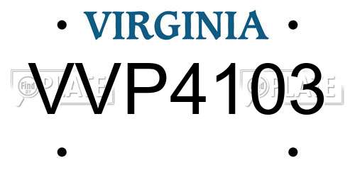 VVP4103 Virginia License Plate