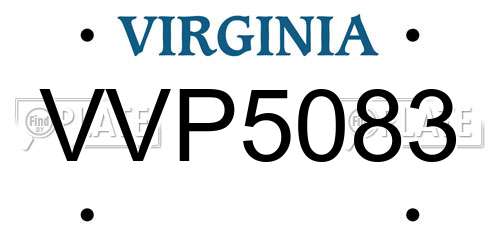 VVP5083 Virginia License Plate