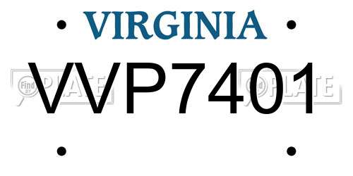 VVP7401 Virginia License Plate
