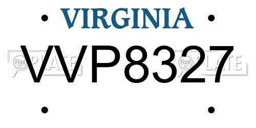 VVP8327 Virginia License Plate