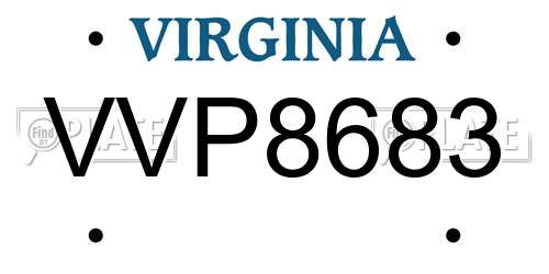 VVP8683 Virginia License Plate