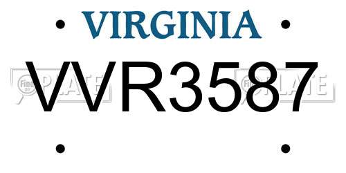 VVR3587 Virginia License Plate
