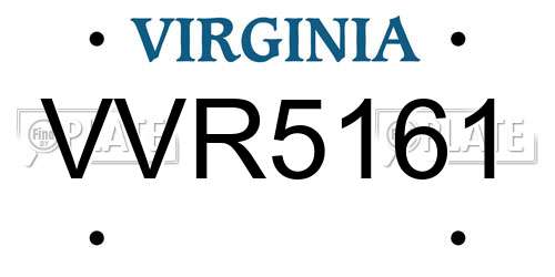 VVR5161 Virginia License Plate