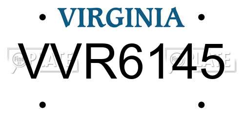 VVR6145 Virginia License Plate