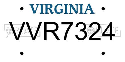 VVR7324 Virginia License Plate