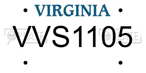 VVS1105 Virginia License Plate