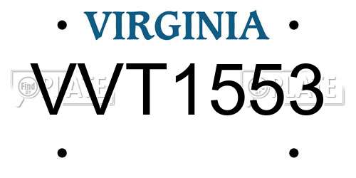 VVT1553 Virginia License Plate