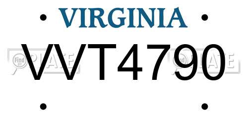 VVT4790 Virginia License Plate