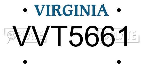 VVT5661 Virginia License Plate