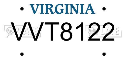 VVT8122 Virginia License Plate