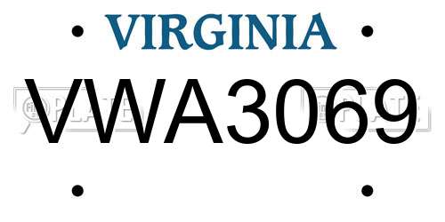 VWA3069 Virginia License Plate